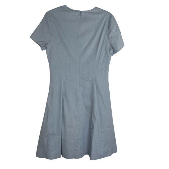 Theory Light Blue Linen Blend Lined Mini Dress Women's Size 10 - Picture 5 of 11